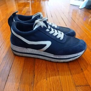 Women's Navy and White Steve Madden Sneakers